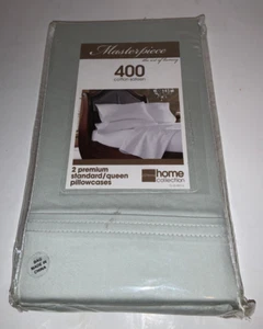 NUOVE 2 FEDERE PREMIUM STD/QUEEN JC Penney VETRO MARE 400 raso di cotone casa - Foto 1 di 8