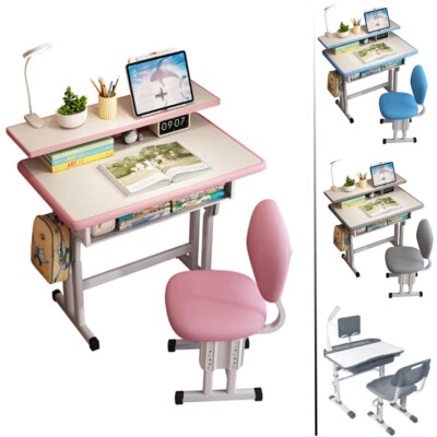 Kids Learning Study Table and Chair Set,Teenagers Desk,Multi-color,Easy Install - Image 1 of 4
