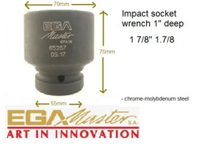Ega Master 1" Impact Socket Wrench 1.7/8 65267 Hex Torque Cr-Mo Steel Deep New - Picture 1 of 1