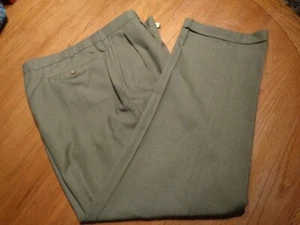 Mens 40x30 Alan Flusser Dark Gray Check Polyester Pants Dress Slack Cuff Pleat - Picture 1 of 10