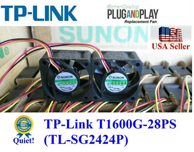 2x Very QUIET replacement fans for TP-Link T1600G-28PS (TL-SG2424P, TL-SG2428P) - Image 1 of 4