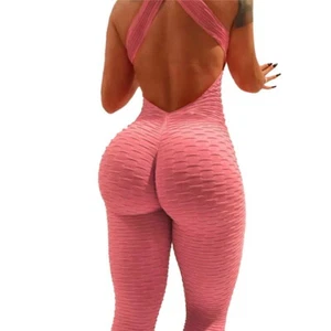 Body Leggings Pantaloni Anticellulite Fitness Palestra Donna Sport Yoga Tuta - Foto 1 di 11