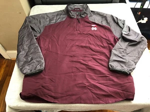 Holloway Mens XL Mississippi State Pull Over Burgundy NCAA Football 1/4 zip - Picture 1 of 9