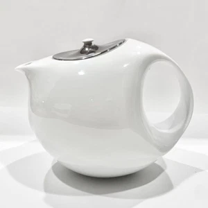 BERNARDAUD BULLE Teapot Tea Pot White Platine - Picture 1 of 10