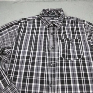 Rocawear Shirt Mens XL Black Plaid Long Sleeve Button Up Hip Hop Y2K - Picture 1 of 7