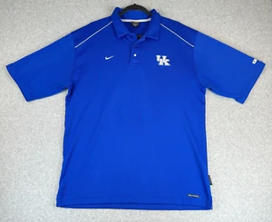Vtg Kentucky Wildcats Nike Sphere Dry Polo Shirt Men's Large Blue Short Sleeve - Picture 1 of 15