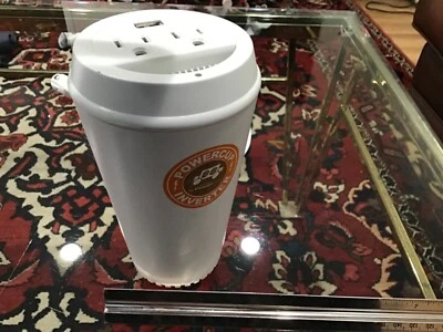 PowerCup 200w Mobile Inverter 1 USB Port 2 standard plugs by Powerline - Image 1 of 2