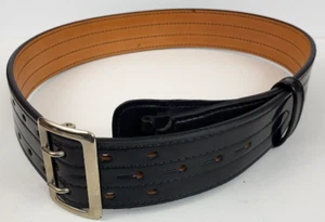 Cinturón de trabajo Don Hume B101 4 filas puntada cuero 2 1/4" con hebilla tono plata talla 34 - Imagen 1 de 6