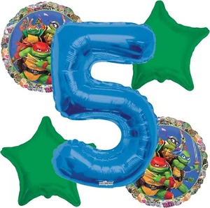 TMNT Teenage Ninja Turtle 5. Geburtstag Party Mutant Ninja Ballon Blumenstrauß Deko - Bild 1 von 4