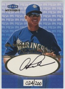 1999 Fleer MYSTIQUE Fresh Ink Alex Rodriguez #D /200