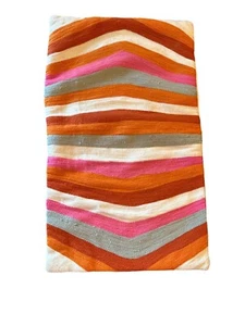 West Elm 12x21 Multicolor Striped Cotton Pillow Cover With Button Closure - Picture 1 of 4