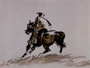 Man on a Welsh Cob Kyffin Williams Wales print in 11 x 14 nch mount SUPERB - Picture 1 of 1