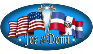 USA Dominican Unity Flags Decal Sticker Large 5" x 10" Any Text Or Name Blue - Picture 1 of 10