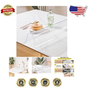 Crystal Clear 1.5mm Table Protector 42x76 Inch - Waterproof and Heat Resistant - Picture 1 of 10