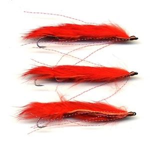 Trout Flies: Snake Flies. Fiery Orange x 3 all size 8 hook UK Tied (code 497) - Picture 1 of 3