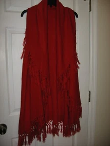 Magic Scarf Co,Vest,Red Cascading,Heavily Fringed,Sweater Knit,O/S(3149) - Picture 1 of 8