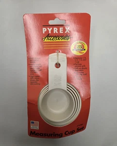 1995 PYREX Accessories 4 MEASURING CUP Set 1/4-1cup Beige Made In USA - Picture 1 of 5