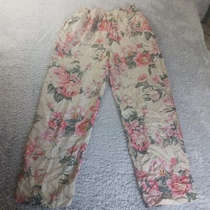 Carole Little Floral Silk Pants Pull On Lightweight Summer Boho Casual Womens 6 - Picture 1 of 8