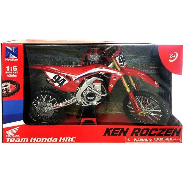 moto honda hrc ken roczen new ray 49693 scala 1:6 scale 1/6 die cast motorcycle - Immagine 1 di 1
