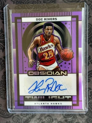 2024-25 OBSIDIAN DOC RIVERS TWILIGHT AUTO CARD ELECTRIC ETCH PURPLE FLOOD SSP/49 - Image 1 of 2