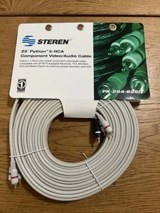 Steren 25ft Python 5-RCA Component Video/Audio Cable PK-254-625IV – White - Picture 1 of 3