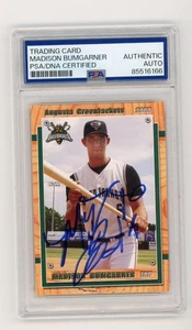 MADISON BUMGARNER SIGNED BASEBALL CARD AUTO MILB RC AUGUSTA GREENJACKETS PSA/DNA - Picture 1 of 2