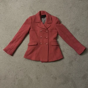 Moda International Pink Peacoat Wool Jacket Women’s S - Picture 1 of 4