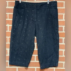 Pants White Stag Women’s Capri Size 16 Black Embroiderd Pockets - Picture 1 of 6