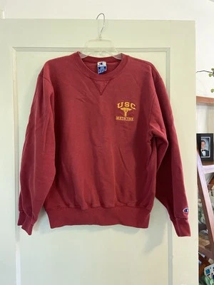Vintage Champion NCAA USC Trojans Medicine Cuello Redondo Hombres’s L Rojo y Dorado Difícil de Encontrar Foto 1 de 4