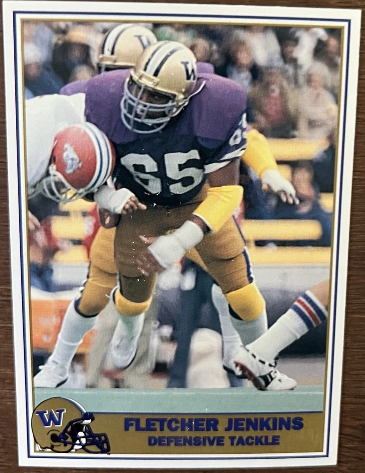 1992 Pacific Washington Huskies Football Greats #69, Fletcher Jenkins - Image 1 of 1