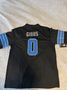 Jersey Jahmyr Gibbs Lions negro y azul para hombre talla grande NUEVO - Imagen 1 de 8