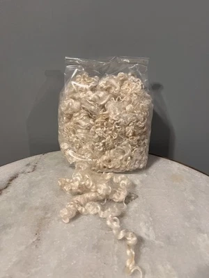 Washed Mohair Fiber, white, great for fiber arts and spinning, 4 oz - Image 1 of 2