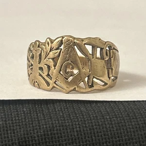 10K GOLD antiker Freimaurer Freimaurer Ring Größe 8, 6 Gramm, Holz und Söhne - Bild 1 von 7