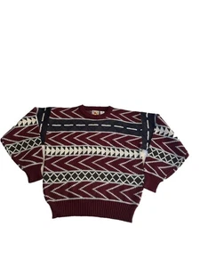 Vintage LA Tique Men's Medium 36-49 Geometry Acrylic Knit Sweater Pullover - Picture 1 of 11
