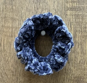 Handmade Juicy Couture crochet soft velvet Indigo hair scrunchie - Picture 1 of 1