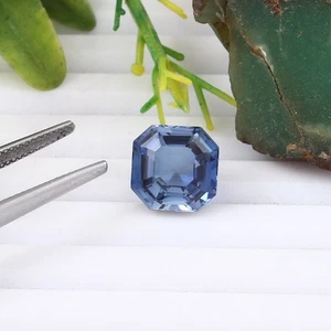 Zafiro natural de Cachemira azul pastel piedras preciosas facetadas sueltas corte Asscher 6,30 CT - Imagen 1 de 6