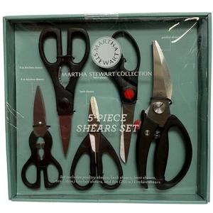 Martha Stewart Collection 5 Piece Kitchen Shears Set Poultry Bent Herbs Macy's - Picture 1 of 3