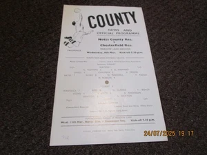 NOTTS COUNTY reserves v CHESTERFIELD reserves 1967/8 MARCH 6th NMFL s/s - Picture 1 of 1