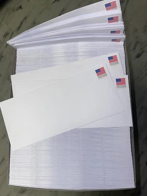 500 Pre-Stamped #10 EasyClose Envelopes w/ Forever Stamps FREE SHIP USPSPriority - Image 1 of 4