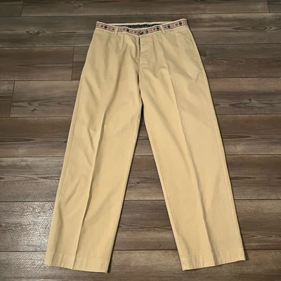 Брюки мужские Robert Graham желтовато-коричневые хаки 100% хлопок на пуговицах размер 36 - Изображение 1 из 4