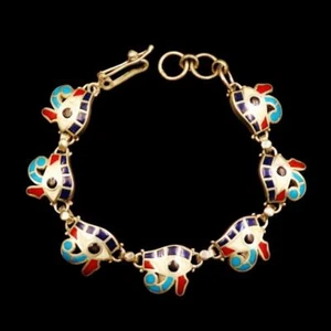 Amazing Vintage Egyptian Solid Sterling Silver Bracelet Eye of Horus.....STAMPED - Picture 1 of 6