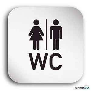 Aluminium Schild "WC" 150 x 150 mm • Toilette Toilettenschild Klo Gäste Alu - Bild 1 von 5
