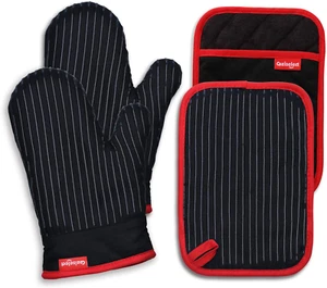 Oven Mitts and Pot Holders Set, Heat Resistant Oven Mitts Gloves Set Hot Pads fo - Picture 1 of 12