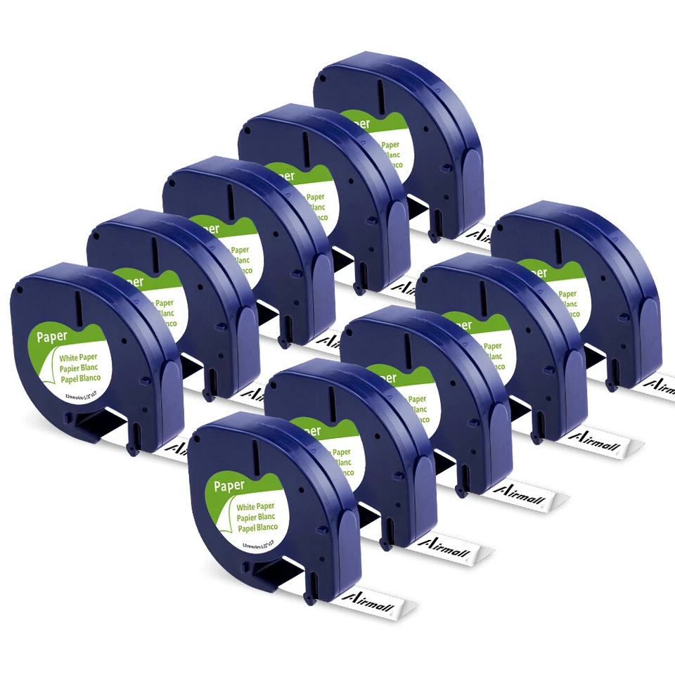 LT 91330 Compatible Dymo LetraTag Refills Paper Label Maker Tape White 12mm 5pk