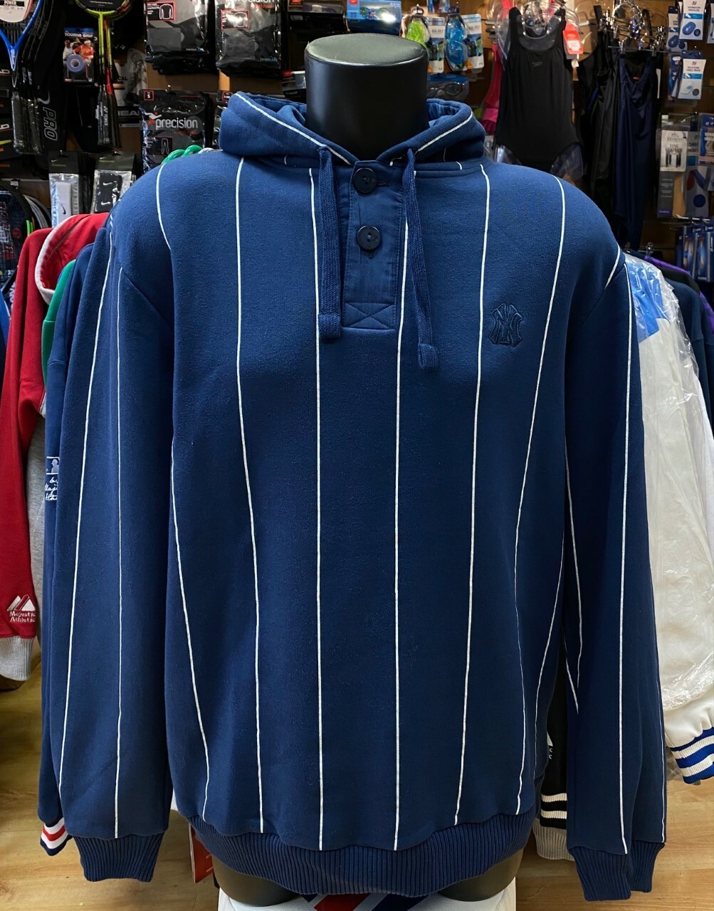 Navy 2 Button Hoodie Size 