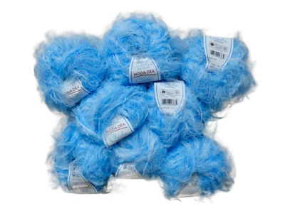 NEW Moda Dea ChiChi Microfiber Yarn 8 Skeins Blue 87 Yards Each 100% Nylon - Image 1 of 4
