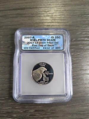 2007-S Iowa State Quarter ICG PF70 DCAM First Day Of Issue - Image 1 of 2