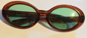Occhiali da sole vintage Reg-u-Lite Swirly marrone ovale plastica verde lente - Foto 1 di 7