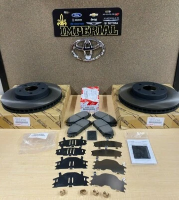 2010-2015 TOYOTA PRIUS GENUINE NEW FRONT BRAKE KIT OEM ROTORS TCMC PADS & SHIMS - Image 1 of 4