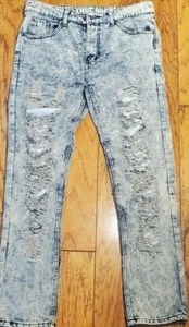 Pantalones de mezclilla True Rock Distressed para hombre bombarderos 103 forrados 36 x 30 - Imagen 1 de 6